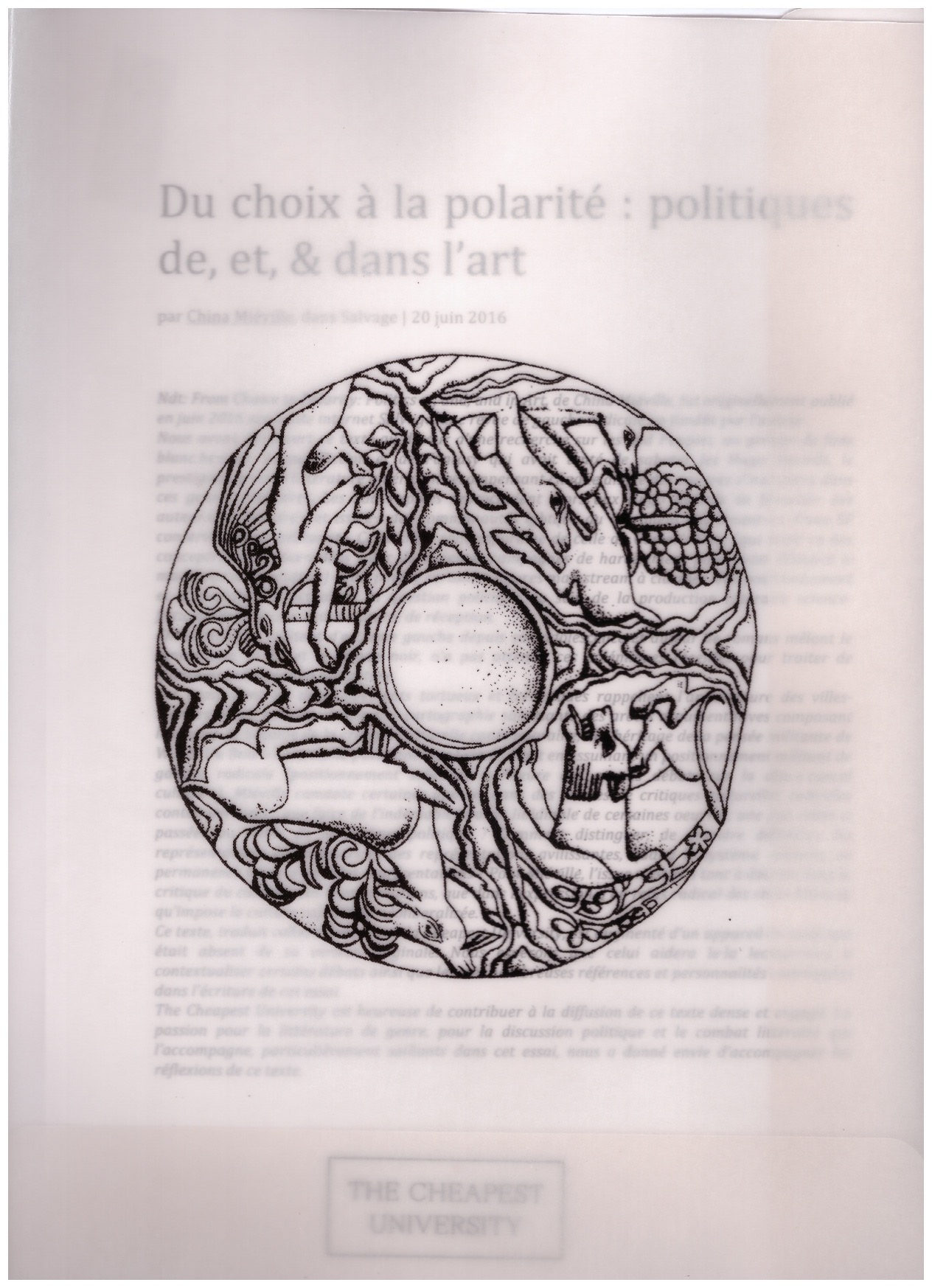 MIÉVILLE, China - Du choix à la polarité : politiques de, et , & dans l'art